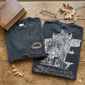 Vintage 1989‎ Tuscaloosa Middle School AL Pocket Tee Spooky Faded Black